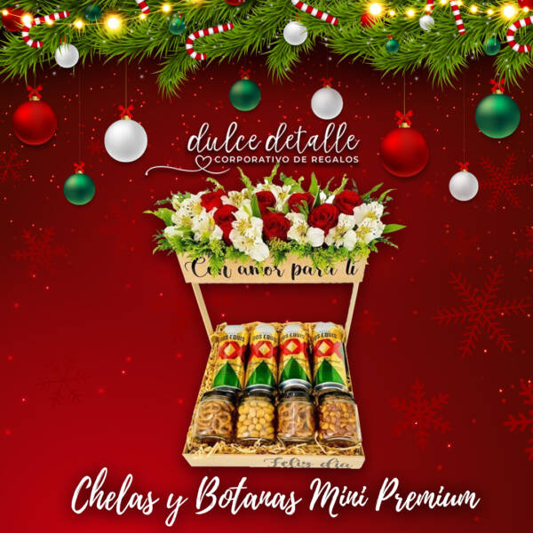 Chelas y Botanas Mini Premium Navidad